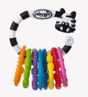 PLAYGRO stroller toy Zebra 9 Links Swing Tag Clip Strip, 01845584649