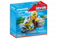 PLAYMOBIL CITY LIFE Neatliekamās medicīniskās palīdzības motocikls ar mirgojošu gaismu, 71205