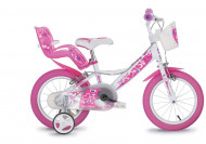 DINO BIKES Little Heart velosipēds 16", balts/rozā, 164RN-05LH