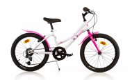 QURIO BIKE bērnu velosipēds ar pārnesumiem, izmērs 20”, rozā-balts, 420 D