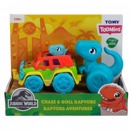 TOMY automašīnu komplekts ar dinozauru Chase & Roll Raptors, E73251 E73251