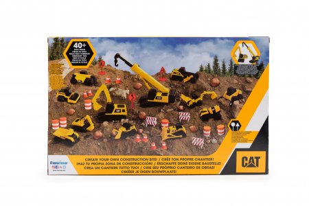 CAT celtniecības transportlīdzekļu komplekts ar piederumiem Little Machines Mega Set, 83337 83337