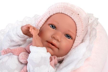 LLORENS raudošs mazulis Mimi Llorona ar mazuļa ligzdiņu 42cm, 74088 