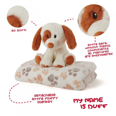 PERLETTI Mīksta plīša rotaļlieta ar segu Duff dog, 13067 13067