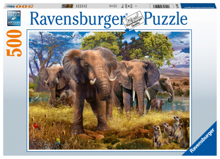 RAVENSBURGER puzle Ziloņu ģimene, 500gab., 15040 15040