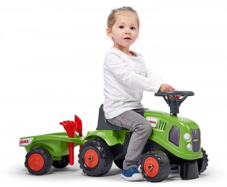FALK Baby Claas skrejmašīna - traktors ar piekabi, grābekli un lāpstu, 212C 212C