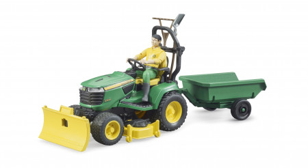 BRUDER John Deere Zāles traktors ar piekabi un dārznieku, 62104 62104