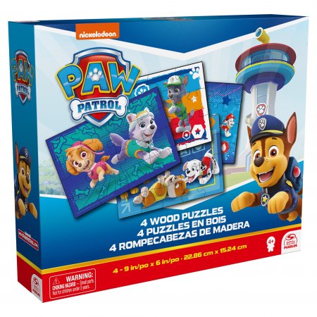 SPINMASTER GAMES puzles komplekts Paw Patrol, 4 puzles, 6066803 6066803