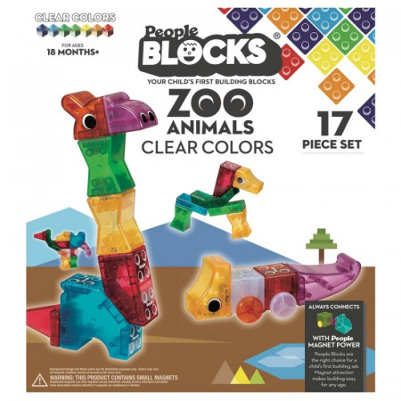 PEOPLE BLOCKS Zoodārza dzīvnieciņi 17 gab., 30065 30065