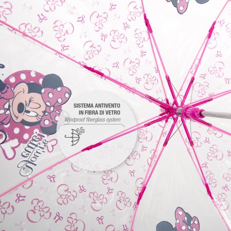 PERLETTI caurspīdīgs lietussargs Minnie 45/8, 50135 50135