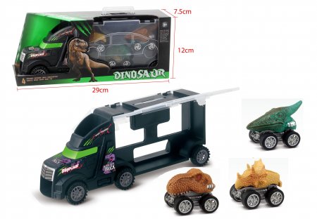 DIHUA TOYS brīvgaitas kravas automašīna ar atvelkamu dinozauru automašīnu, TS1099375 TS1099375