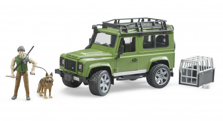 BRUDER Land Rover Defender universālis ar mežsargu un suni, 02587 02587