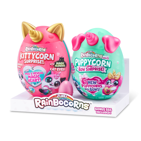 RAINBOCORNS plīša rotaļlietu komplekts "Sparkle Heart Surprise Combo", 5 sērija, "Kittycorn and Puppycorn", 9276 9276
