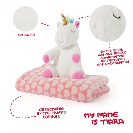 PERLETTI Mīksta plīša rotaļlieta ar segu Tiara unicorn, 13071 13071