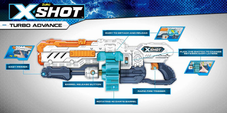 XSHOT rotaļu pistole Turbo Advance, 36136 36136