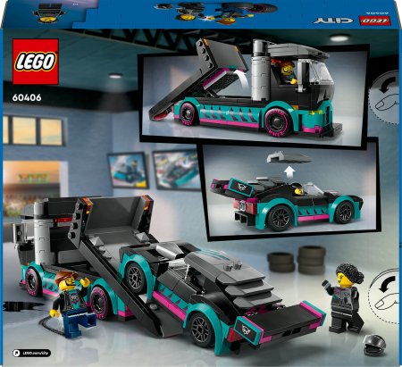 60406 LEGO® City Sacīkšu Auto Un Auto Pārvadātājs 