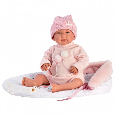 LLORENS leļļu mazulis ar rozā drēbēm, 44 cm, 84452 84452