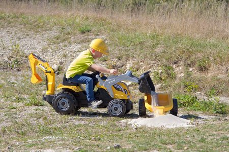 SMOBY traktors Builder Max dzeltens, 7600710301 7600710304