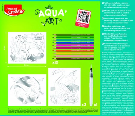 MAPED CREATIV Plakātu-gleznu komplekts Aqua Art Dinosaurs, 3154149070589 3154149070589