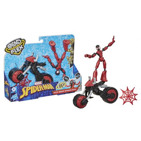SPIDERMAN figūra ar motociklu Bend and Flex, F02365L0 F02365L0