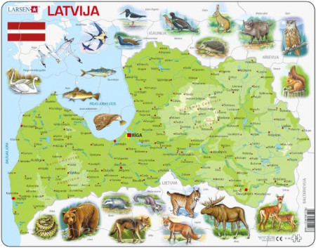 LARSEN puzzle Latvijas dabas karte, K46 K46