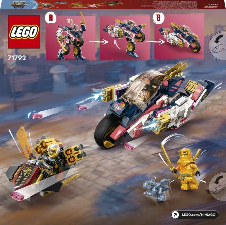 71792 LEGO® NINJAGO® Sora pārveidojamais motocikla sacīkšu robots 71792