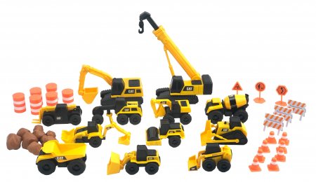 CAT celtniecības transportlīdzekļu komplekts ar piederumiem Little Machines Mega Set, 83337 83337