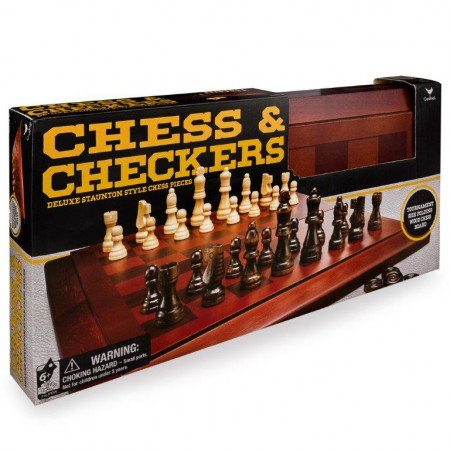 SPINMASTER GAMES Komplekts Wood Chess and Checkers,  6033151 