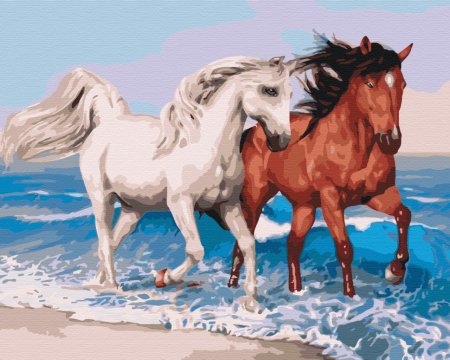 BRUSHME Izkrāso pēc numerācijas Horses on the coast, BS51568 BS51568