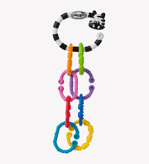 PLAYGRO stroller toy Zebra 9 Links Swing Tag Clip Strip, 01845584649 