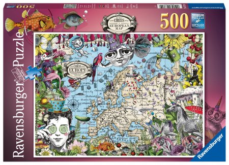 RAVENSBURGER puzle European Map Quirky Circus, 500gab., 16760 16760