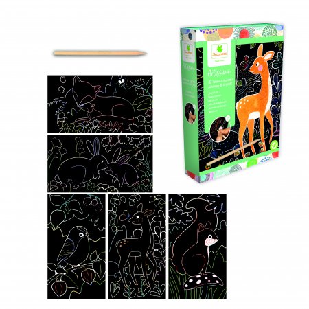 SYCOMORE radošais komplekts, scratch art, forest animals, CREA042 CREA042