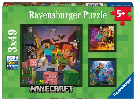 "RAVENSBURGER puzles ""Minecraft Biomes"", 3x49 gab., 5621" 5621