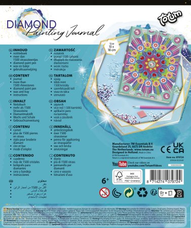 TOTUM Dimantu apgleznošanas piezīmju grāmatiņa Kaleidoskopa mandala, 079724 079724