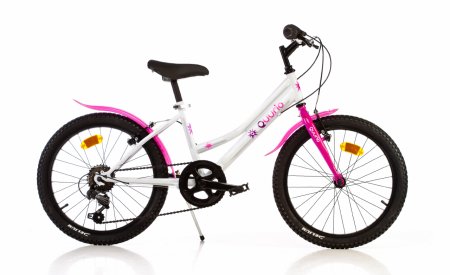 QURIO BIKE bērnu velosipēds ar pārnesumiem, izmērs 20”, rozā-balts, 420 D 420 D