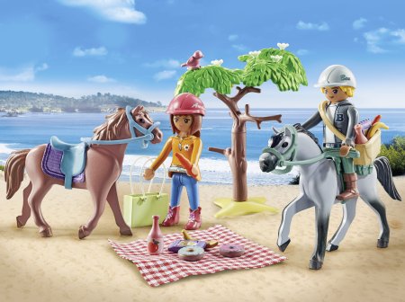 PLAYMOBIL HORSES OF WATERFALL Izjādes ar zirgiem ar Amēliju un Benu uz pludmali, 71470 