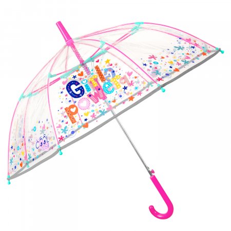 PERLETTI caurspīdīgs lietussargs Girl power 45/8, 15608 15608