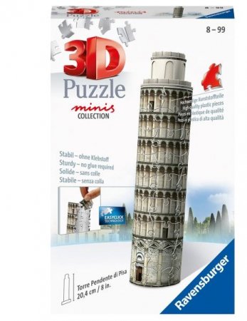 RAVENSBURGER 3D mini ēku puzle Pizas tornis, 54gab., 11247 11247
