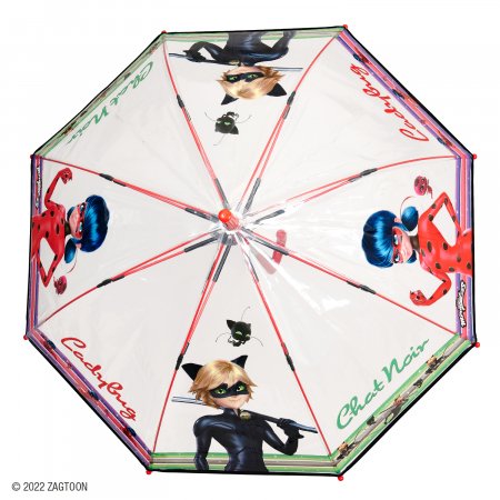 PERLETTI caurspīdīgs lietussargs Miraculous-Lady Bug 45/8, 75281 75281
