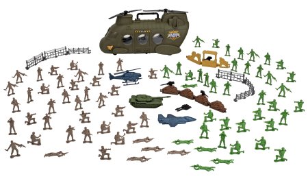 CHAP MEI militārais spēļu komplekts Chinook Bucket 100pcs Soldier Force, 545036 545036