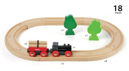 BRIO Mazs, kravas vilciens ar vagonu priekš mežsaimniecības, 33042 33042