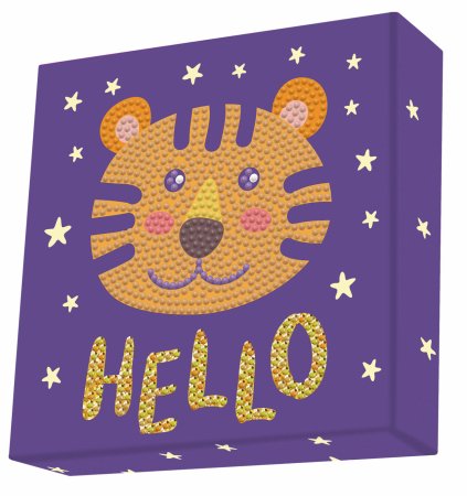 DOTZ BOX radošais komplekts - dimantu glezna hello tiger 15x15cm, 11NDBX070 11NDBX070