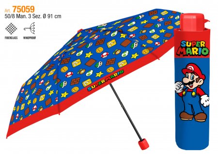 PERLETTI Mini lietussargs Super Mario 50/8, 75059 75059
