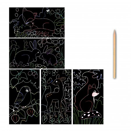 SYCOMORE radošais komplekts, scratch art, forest animals, CREA042 CREA042