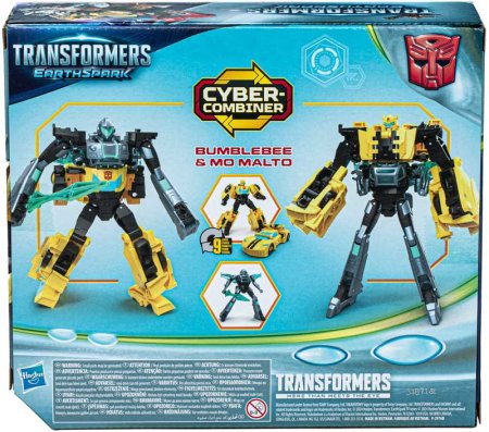 TRANSFORMERS transformators Earthspark Cyber-Combiner Bumblebee & Mo Malto, F8439 